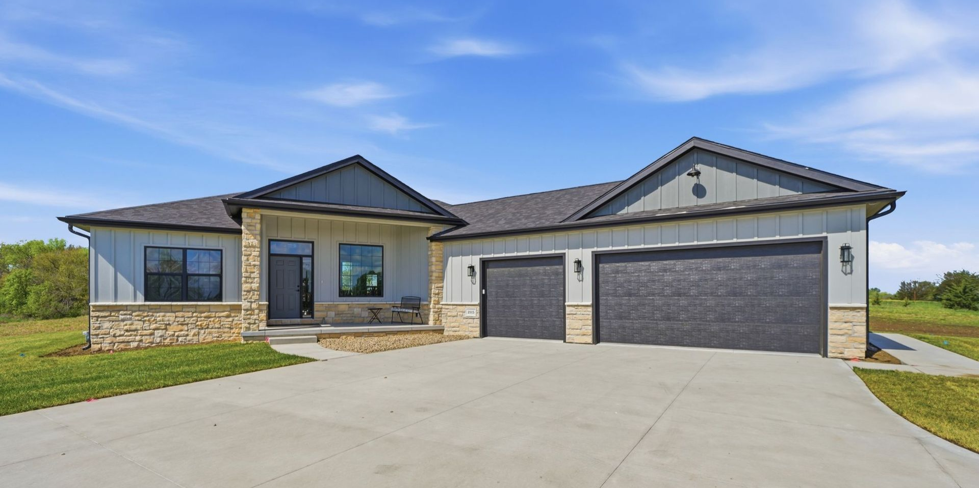 Prairie Home Builders ranch model exterior in Lincoln